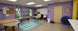 Core Community School Classroom, purple walls