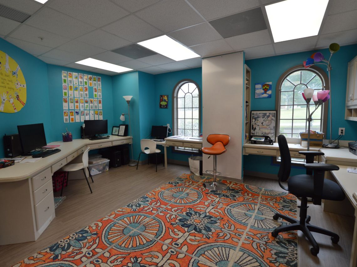 Core Community School Classroom, teal office